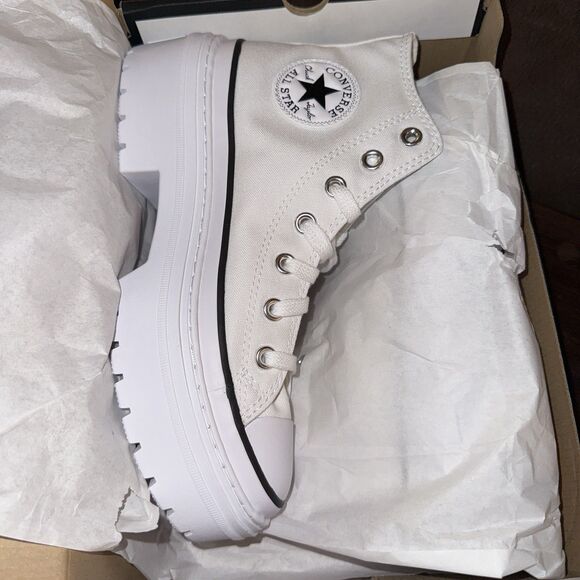 Converse CTAS Lugged Heel White Platform Sneakers Women´s A10364C Size 6 - Picture 5 of 6